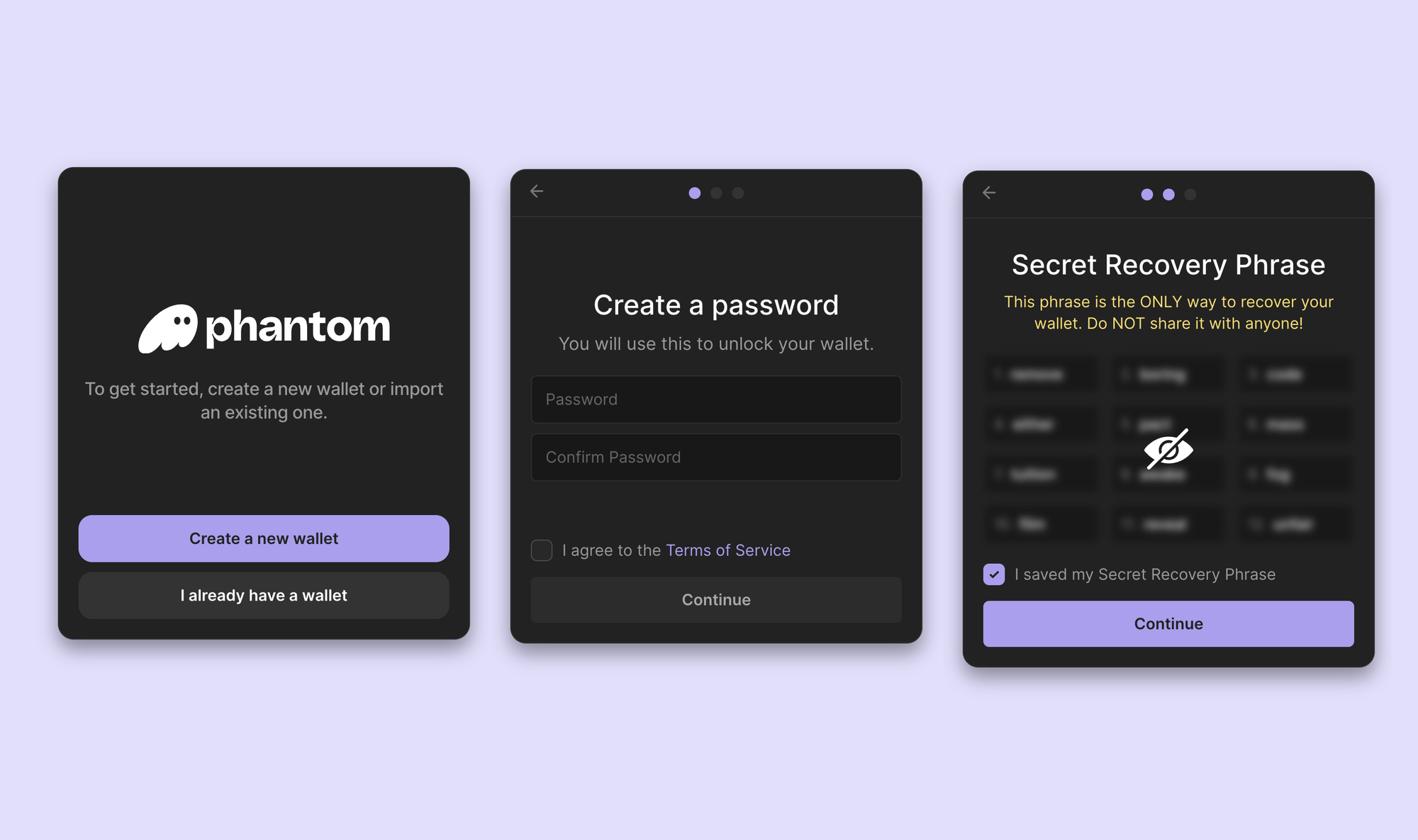 Phantom-Wallet-Create-new-Wallet-set-password-secret-recovery-phrase