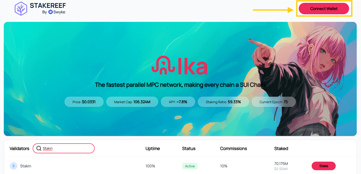 IKA staking portal