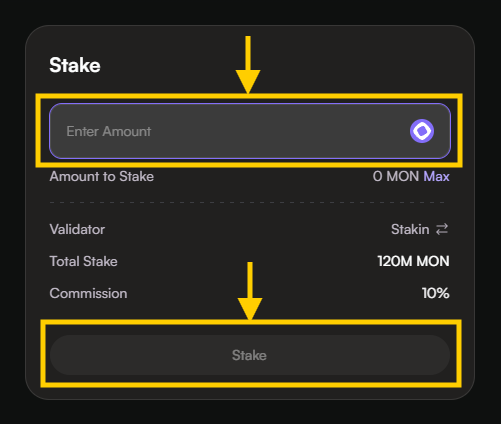 Stake MON with Stakin